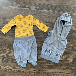 Boys 3 month raccoon outfit from Carters